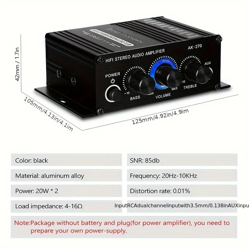 AK-270 HIFIアンプ チャンネル2.0 ステレオオー - Audio Home Cinema のレビューと価格