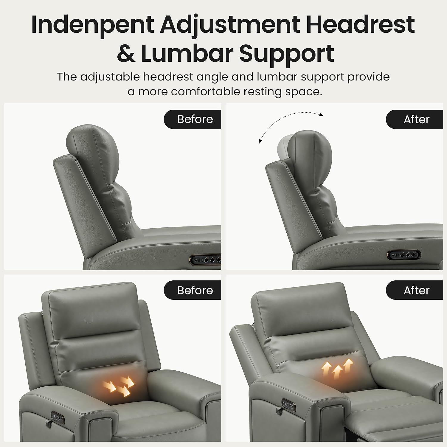 トリプルモーター電動リクライニングチェア、レザーウォールハガ - Home Cinema Chairs のレビューと価格