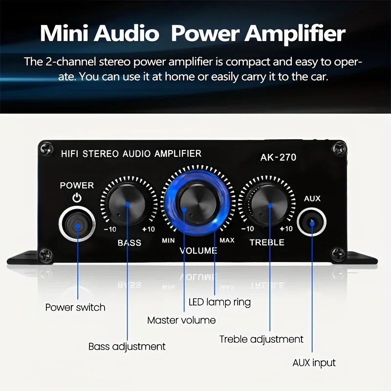 AK-270 400W ミニパワーアンプ 12V/24V 2 - Audio Home Cinema のレビューと価格