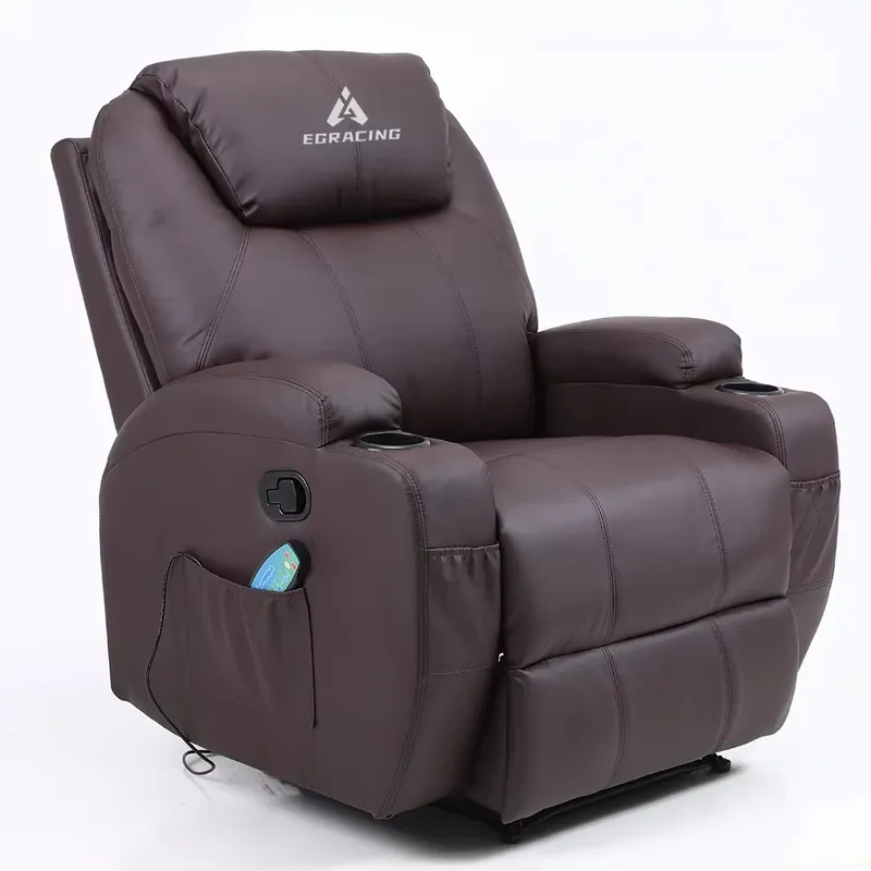 モダンな一人用リクライニングシネマチェア、合成皮革、伸縮式マ - Home Cinema Chairs のレビューと価格